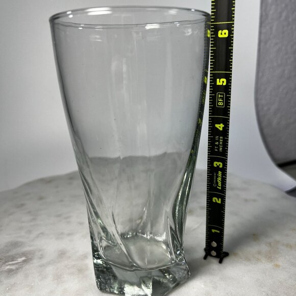 Twisted Clear Beer Pilsner Hi Ball Bar Glass 12oz Heavy Hexagon Base Replacement - Picture 5 of 5